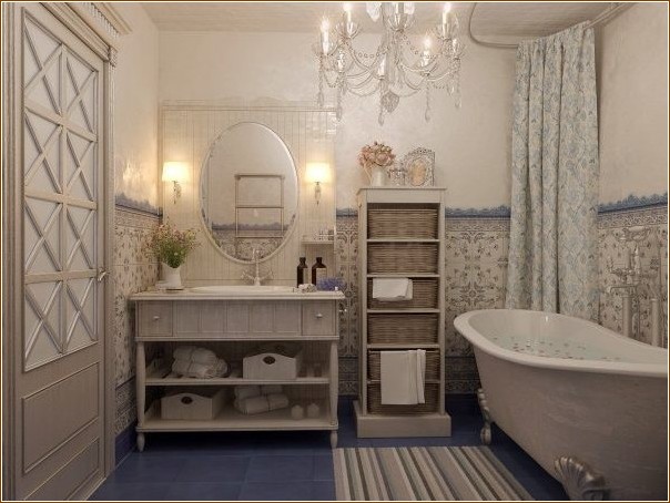 Оформление ванной комнаты в стиле прованс своими руками