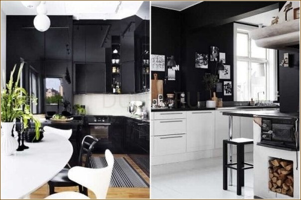 Кухня в черно-белом цвете: чудо дизайнерской мысли