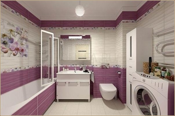 Оформление ванной комнаты в фиолетово-сиреневых тонах