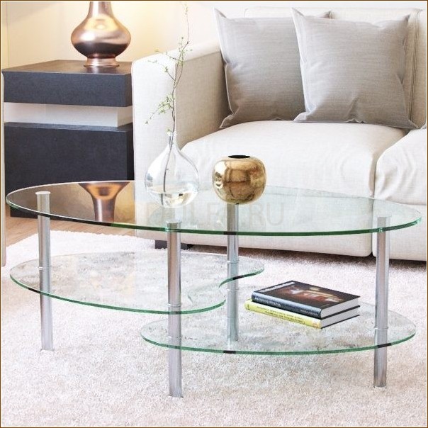 Glass coffee table for the living room, types, advantages