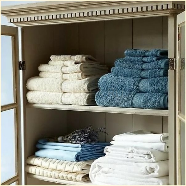 Как красиво разместить полотенца в шкафу
