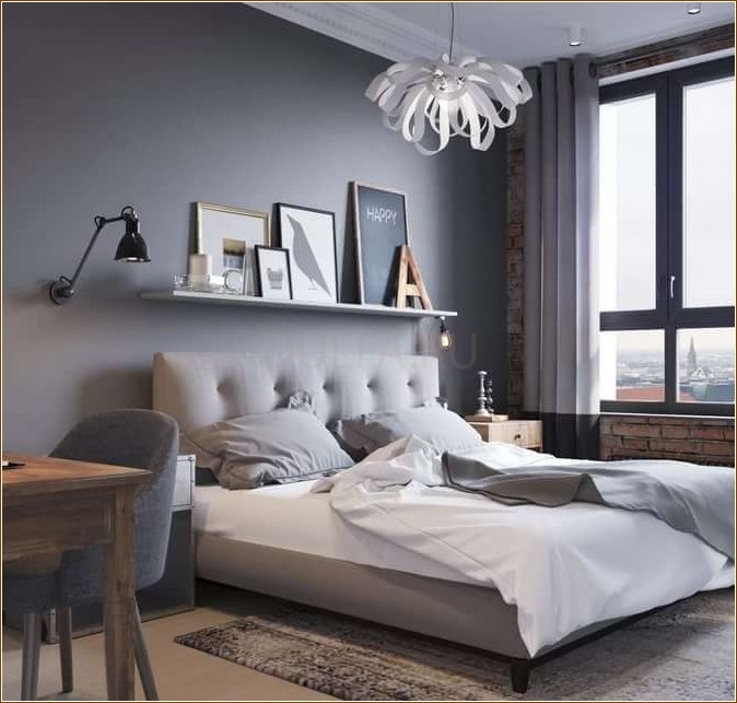 Серый цвет для оформления интерьера спальни