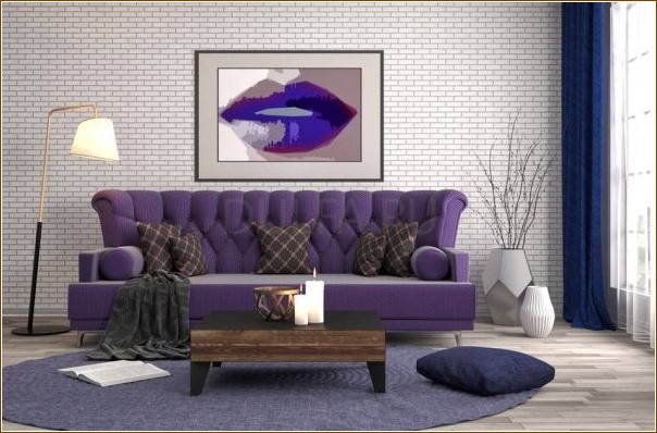 Everything about the purple sofa in the interior that you wanted to know, but hesitated to ask
