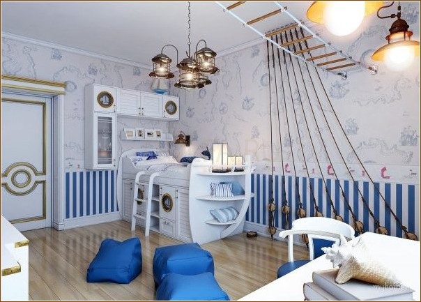 Оформление детской комнаты в морском стиле
