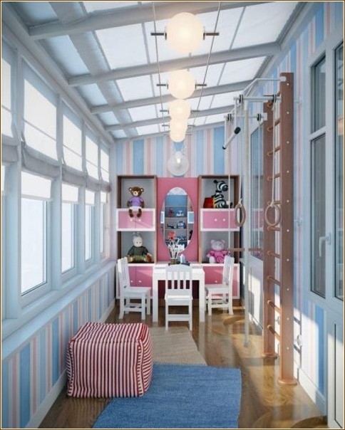 Как с умом использовать балкон в детской комнате?