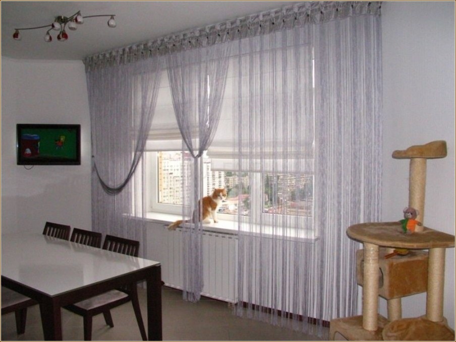 Нитяные шторы в интерьере (150 фото интересных дизайнов)