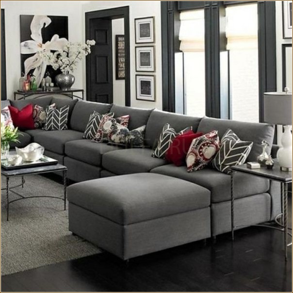 Подушки для серого дивана — стильный и изысканный интерьер
