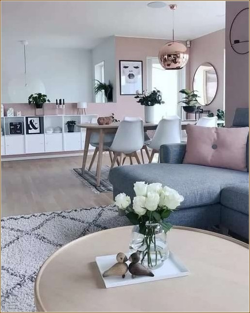 Пыльно-розовый в интерьере: роскошная гостиная с пленительным шармом