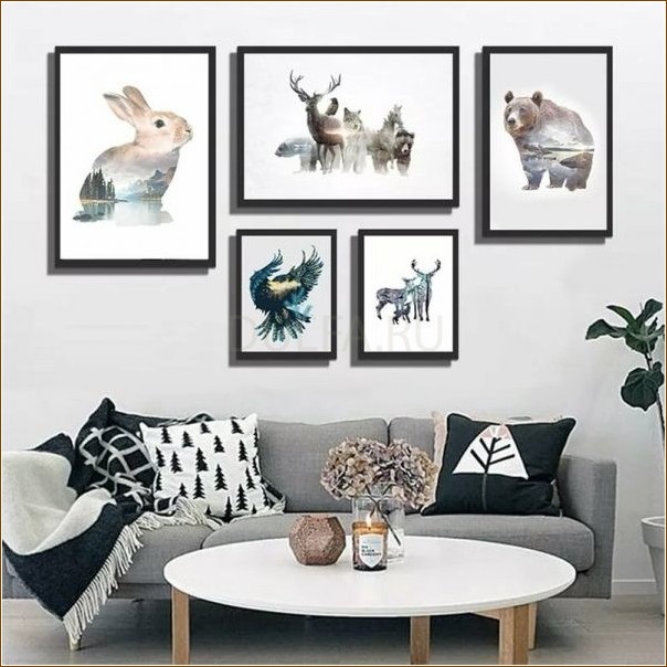 Шикарные постеры с изображением животных в качестве декоративных элементов