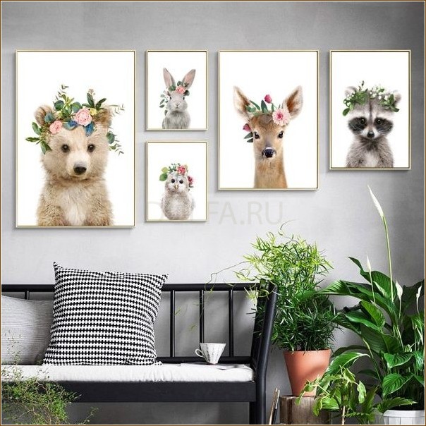 Шикарные постеры с изображением животных в качестве декоративных элементов