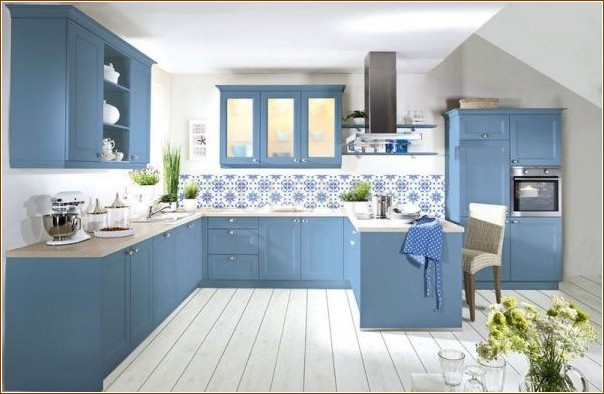Советы по оформлению синей кухни