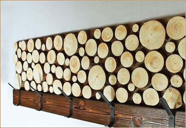 Unique decor made of wood cuts