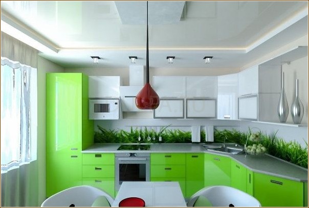 Зеленый цвет в дизайне кухни