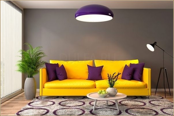 Yellow sofa in your interior. (yellow, sofa, interior) Yellow sofa in your interior
